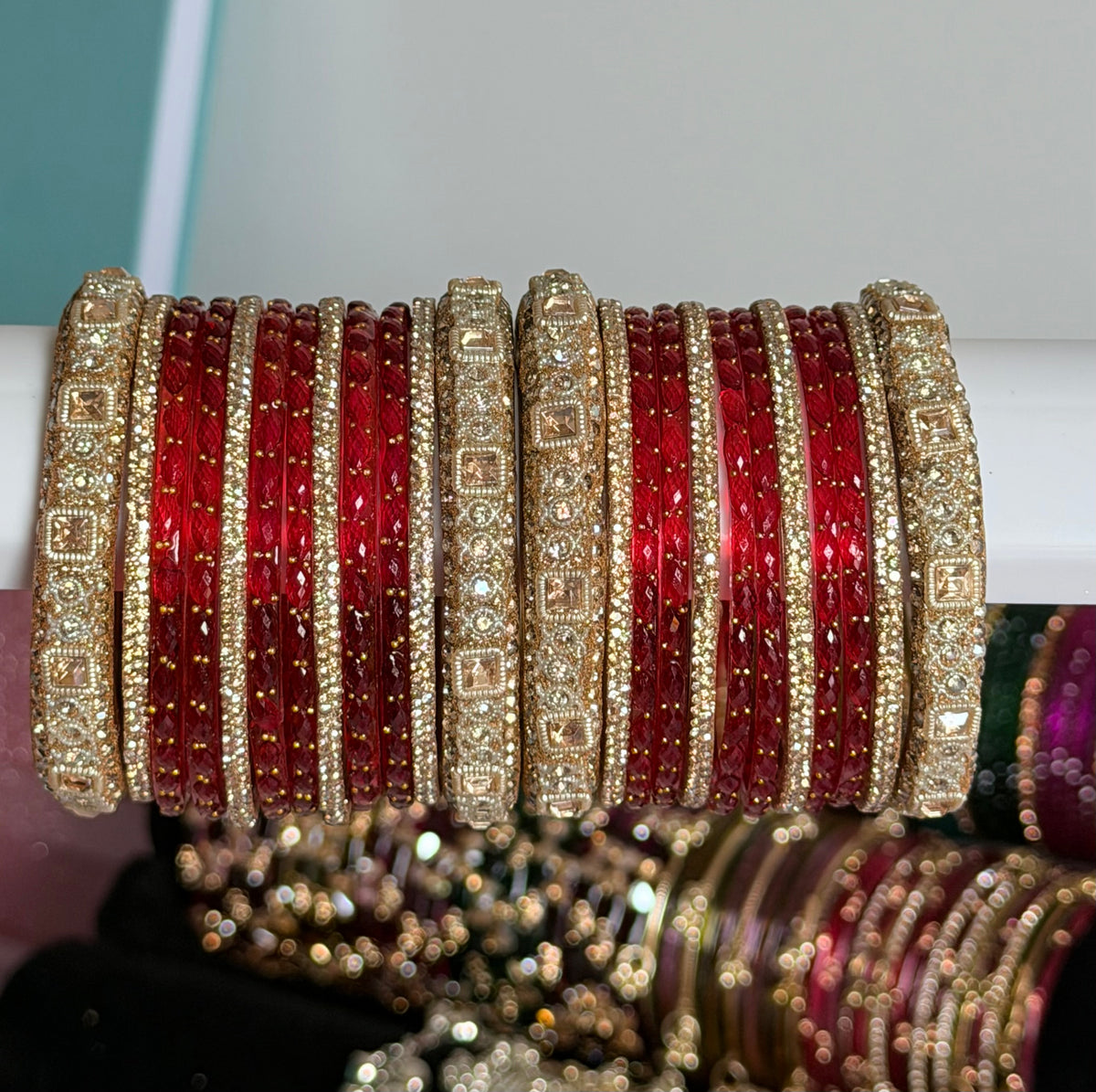 Aishawarya Glass Bangle Set- For Both Hands