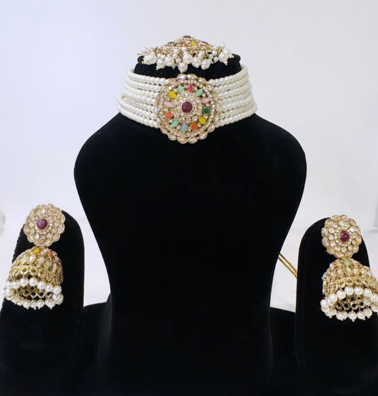 Pearl Multi Colored Choker Set