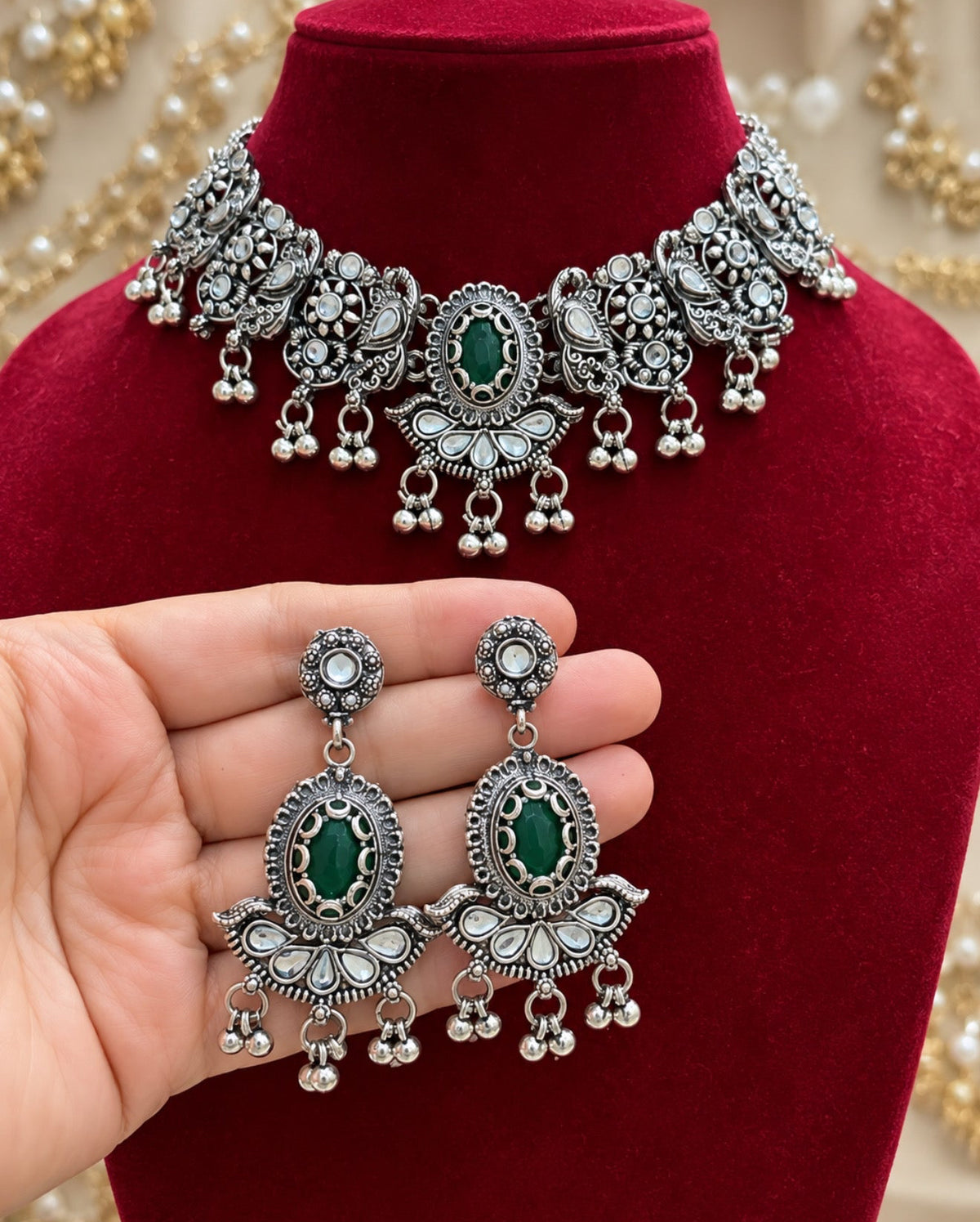 Sana Oxidized Necklace Set