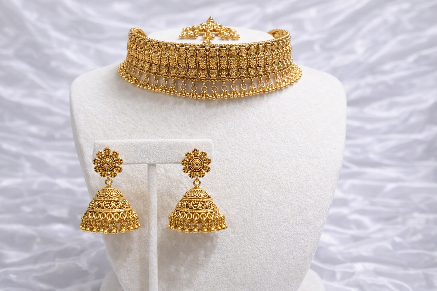 Meenakshi Premium Gold Plated Necklace Set