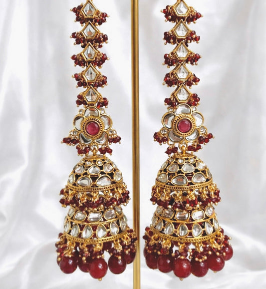 Sahara Style Double Layered Kundan Earrings