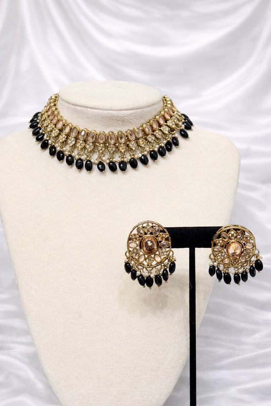 Black Kareena Necklace Set