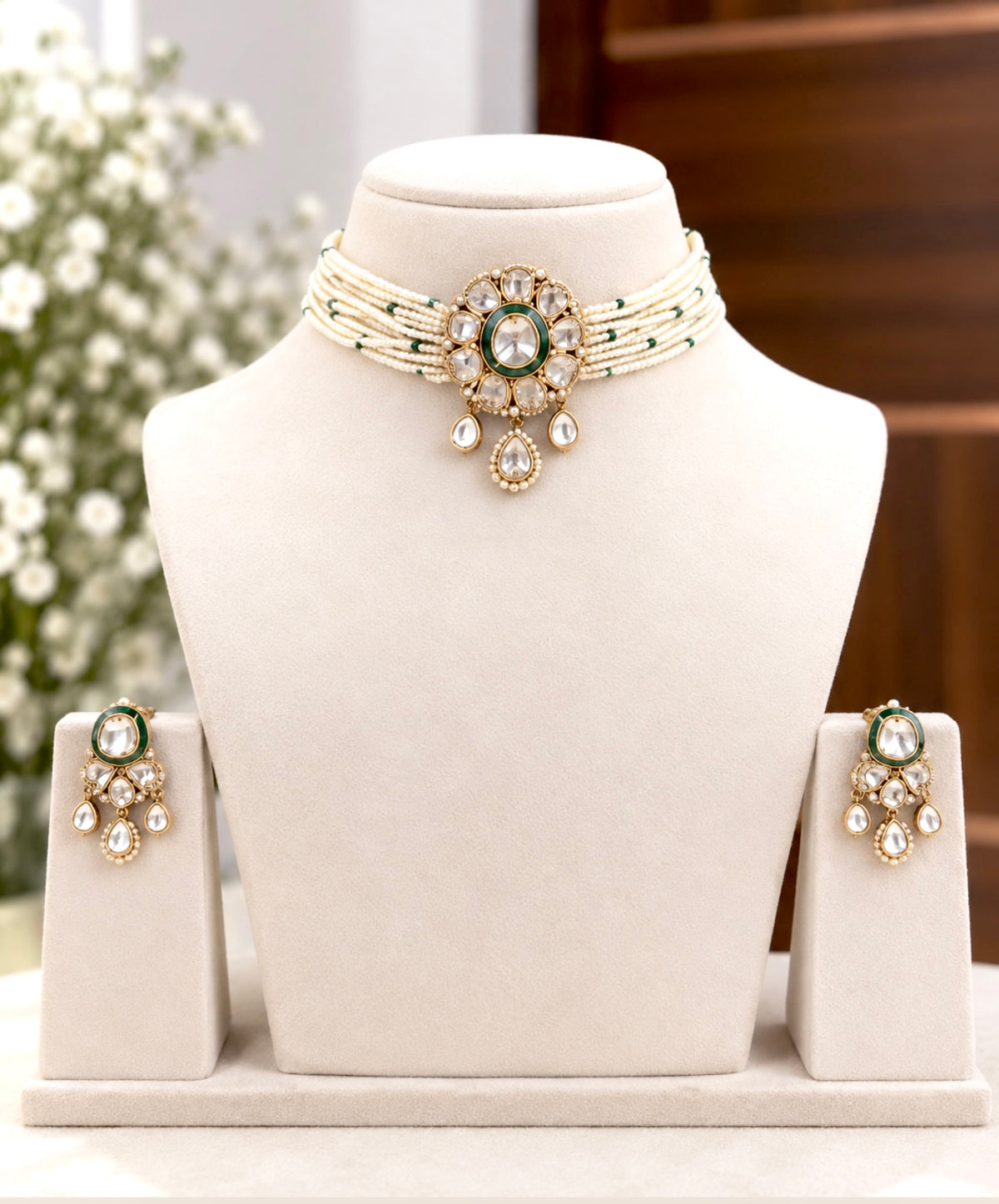 Ritika Moissanite Choker Necklace Set