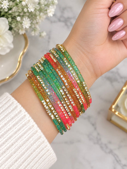 Sophia Pastel Glass Bangle Set