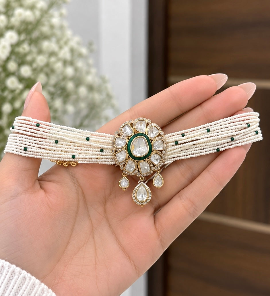 Ritika Moissanite Choker Necklace Set