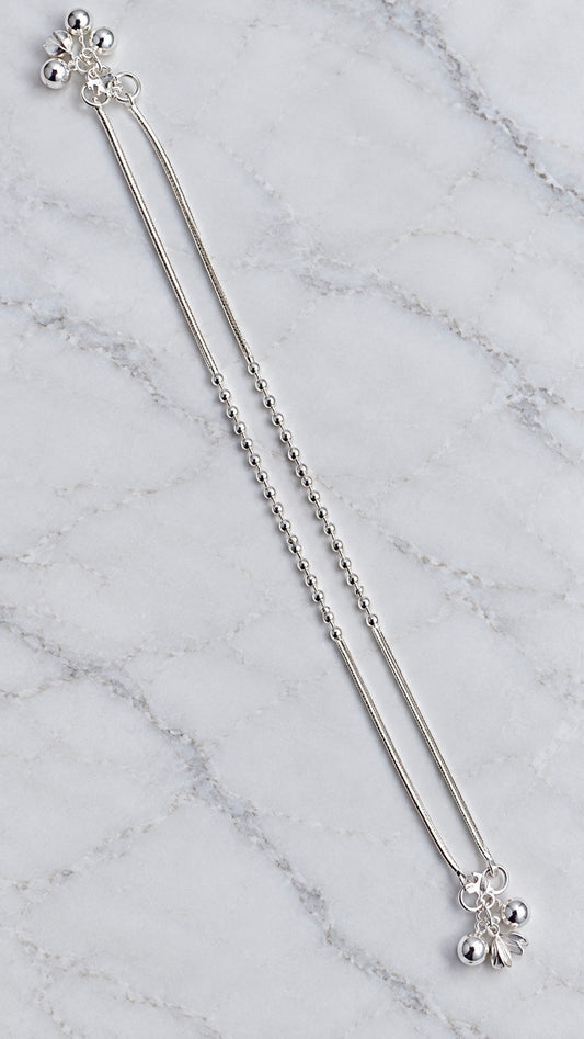 Silver Sleek Anklets