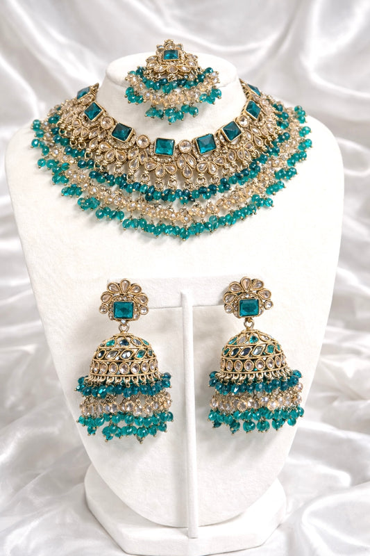 Priti Necklace Set with Jhumkis