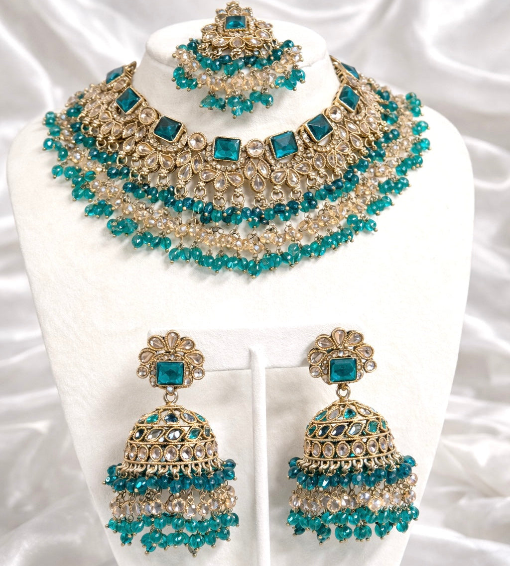Priti Necklace Set with Jhumkis