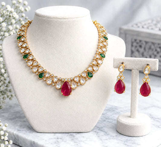 Charu Moissanite Necklace Set