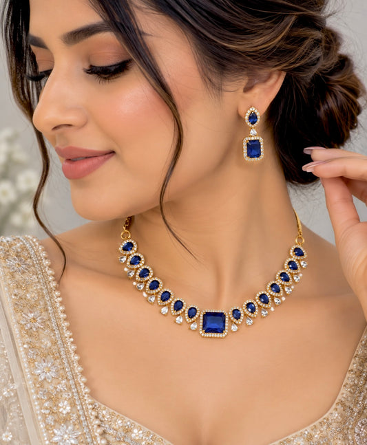 Nora Sleek Style Necklace Set in AD