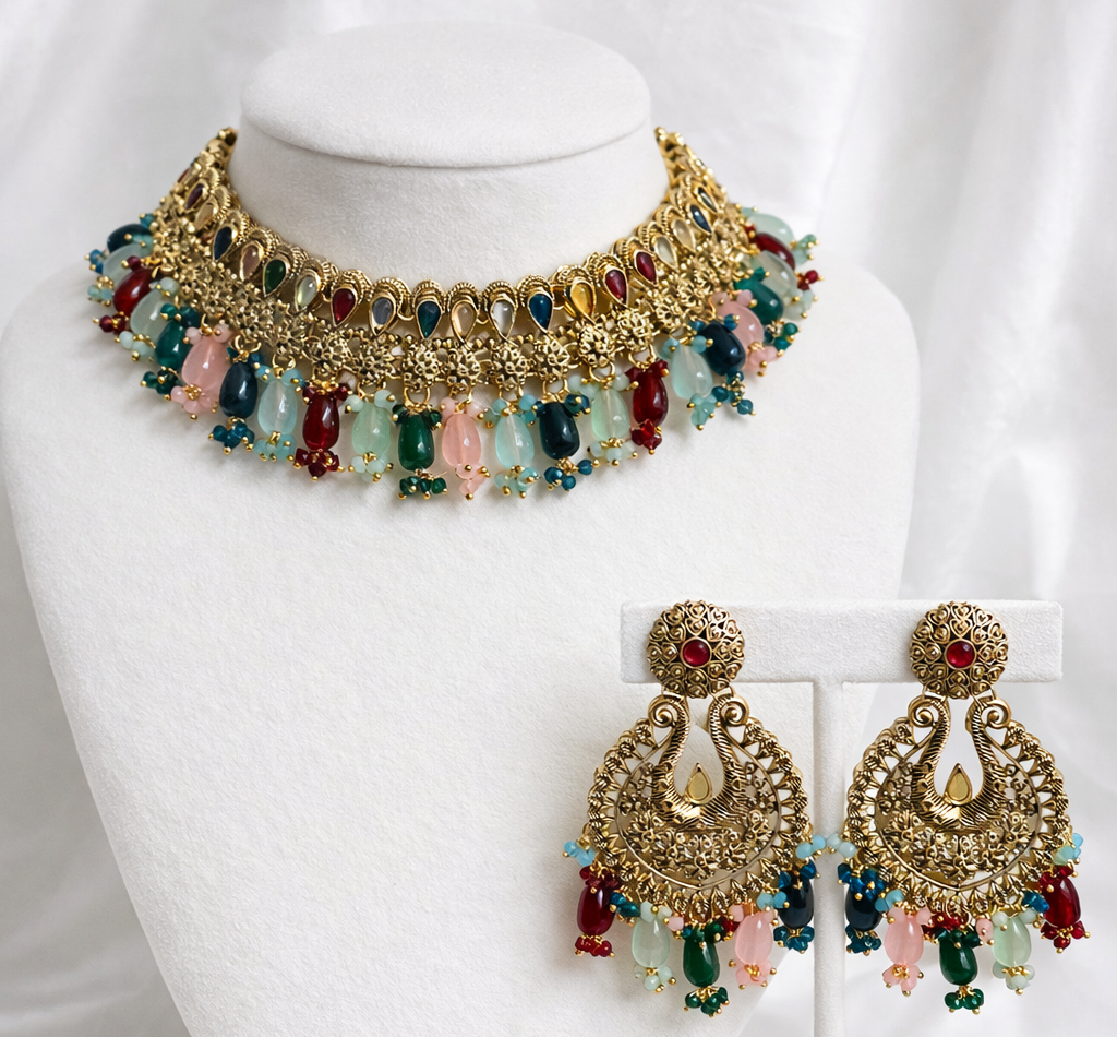 Mahira Gold Plated Necklace Set