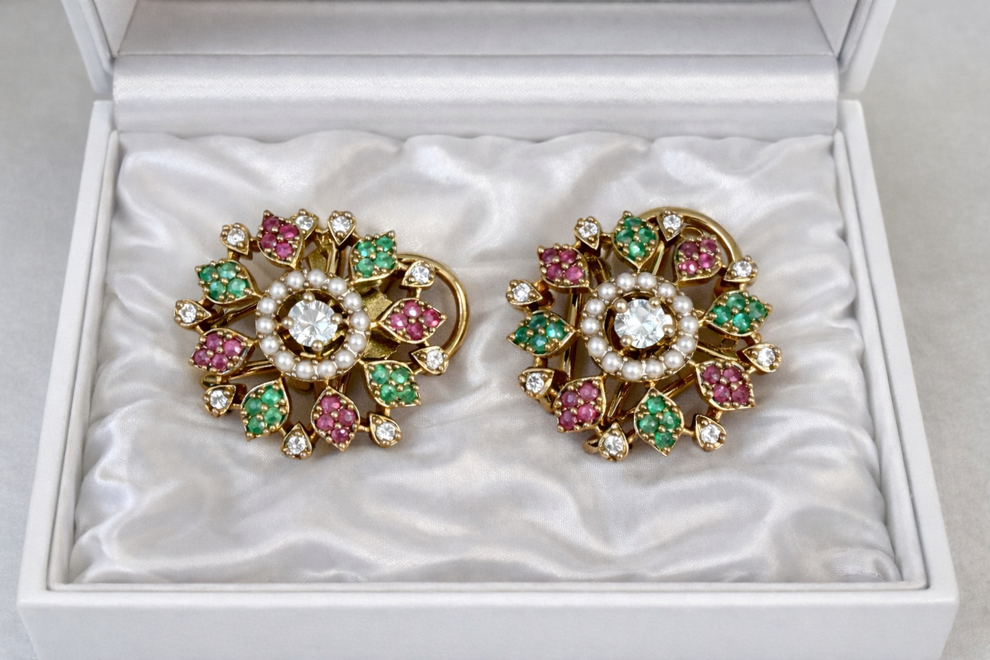 Anushka Ruby Green Earrings Studs