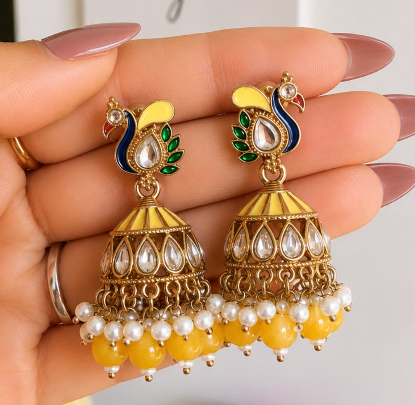 Meenakari Jhumkis