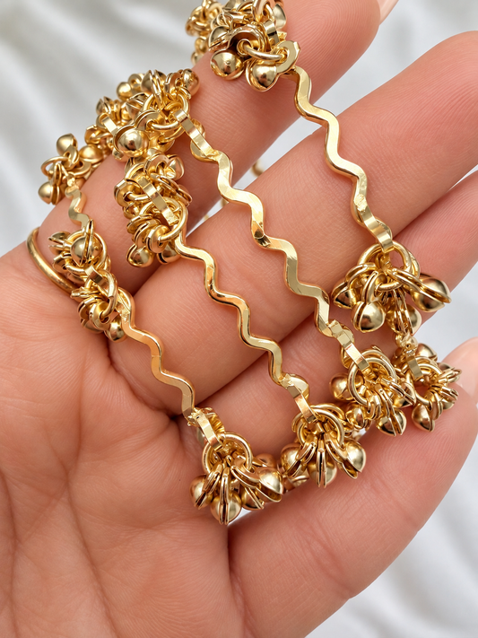 Zig Zag Style Kashmiri Ghungroo Bangle Set of 4 Bangles