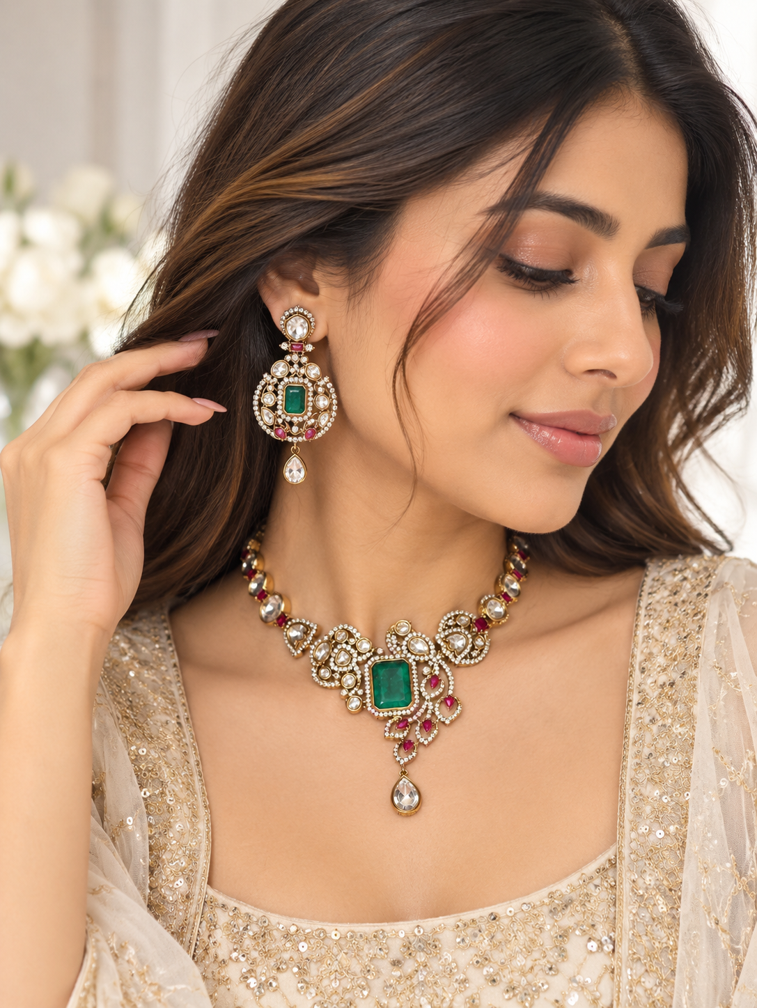 Inayat Moissanite Necklace Set