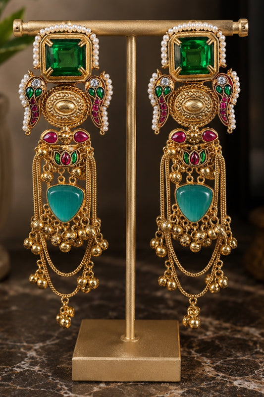 Alisha Premium Pachi Kundan Kashmiri Earrings
