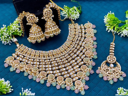 Anisa Premium Waterfall Style Necklace Set with Sahara Earrings