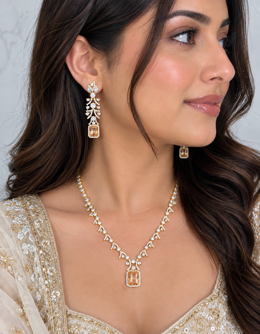 Khushi Sleek AD Necklace Set