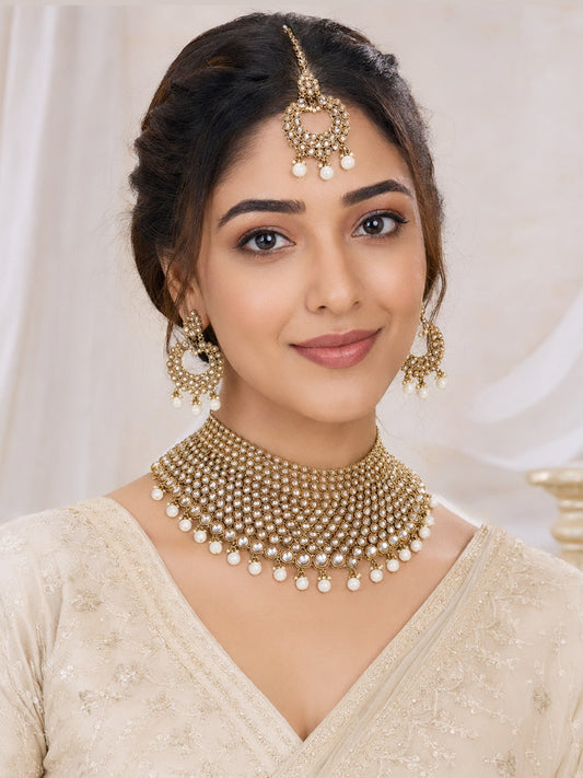 Anika Heavy Semi Bridal Necklace Set