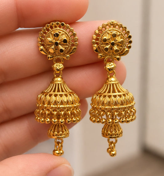 Mina Gold Plated Jhumkis