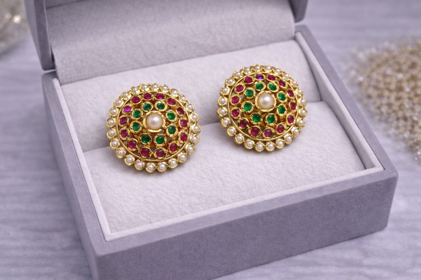 Jadau Earrings Studs